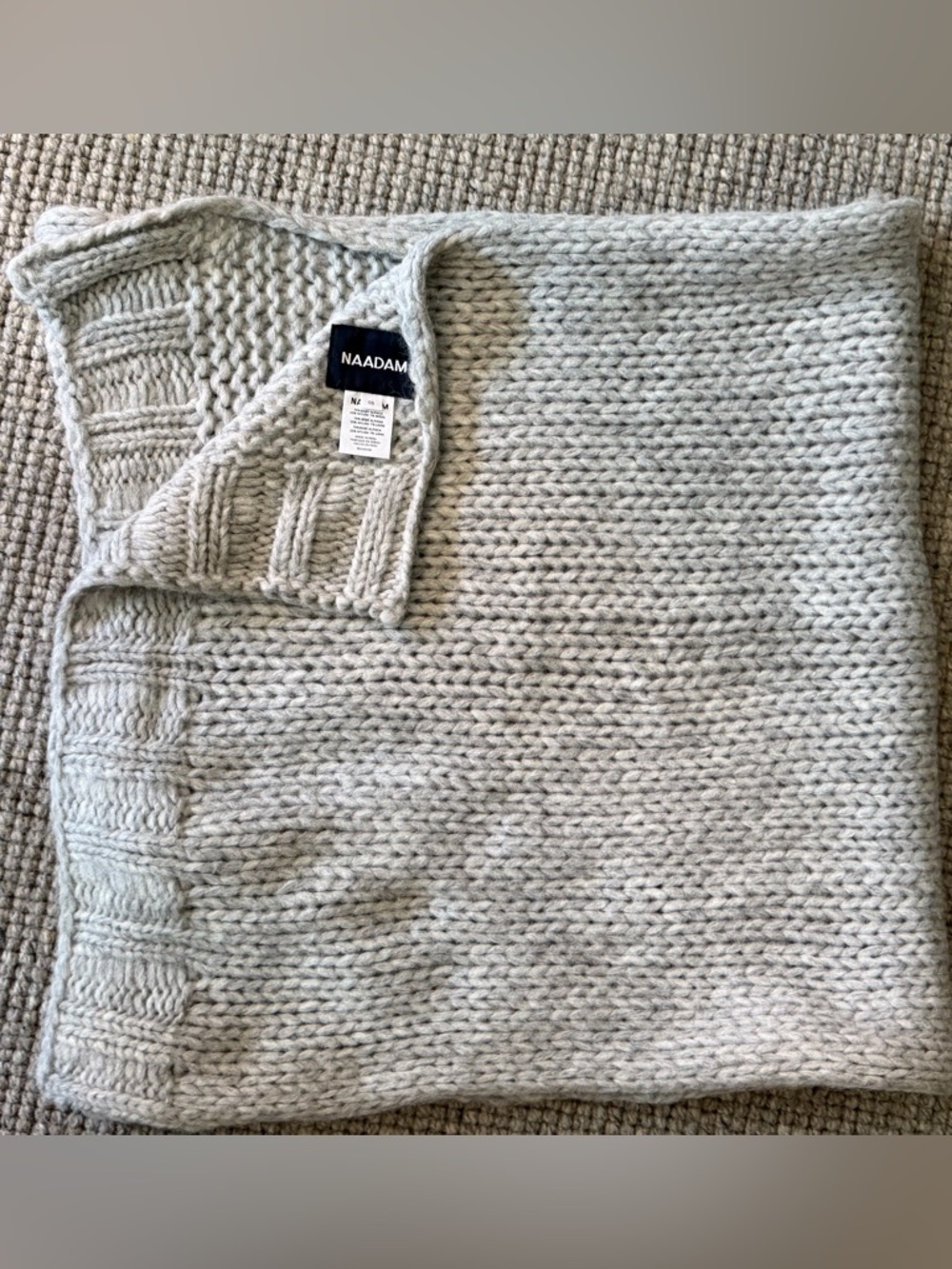 NAADAM Light Gray Cashmere Chunky Knit Scarf